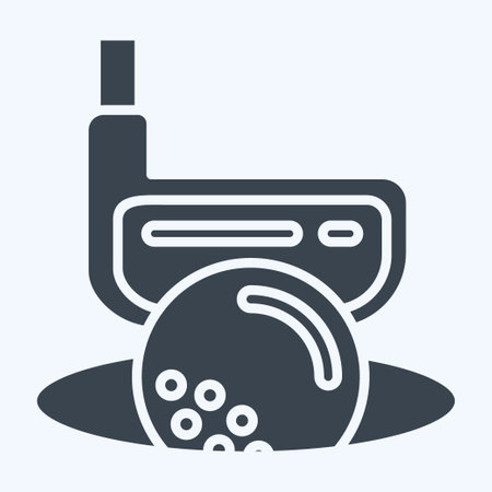 Icon Hole in One. related to Golf symbol. glyph style. simple design editable. simple illustrationのイラスト素材