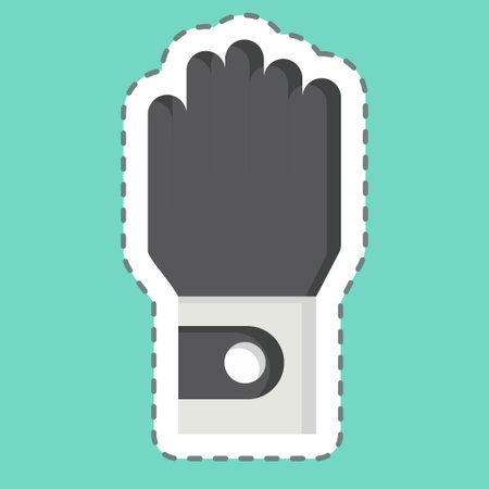 Sticker line cut Gloves. related to Golf symbol. simple design editable. simple illustrationのイラスト素材