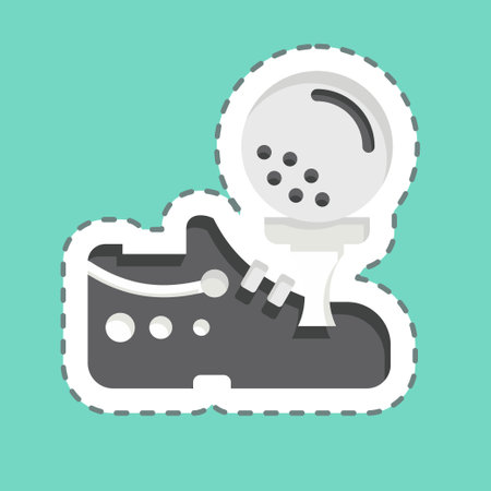 Sticker line cut Shoes. related to Golf symbol. simple design editable. simple illustrationのイラスト素材