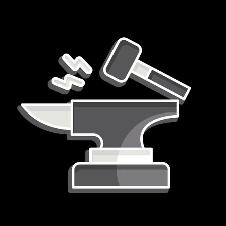 Icon Anvil. related to Celtic symbol. glossy style. simple design editable. simple illustrationのイラスト素材