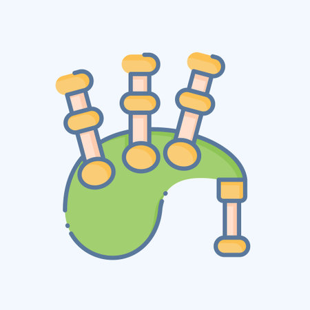 Icon Bagpipes. related to Celtic symbol. doodle style. simple design editable. simple illustrationのイラスト素材