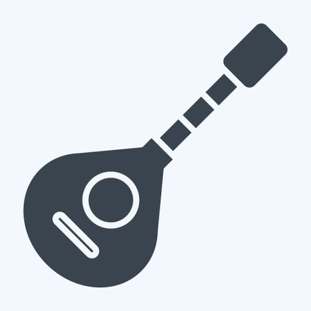 Icon Bouzouki. related to Celtic symbol. glyph style. simple design editable. simple illustrationのイラスト素材
