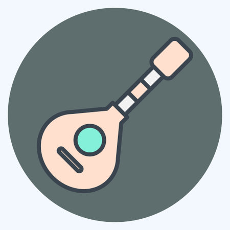 Icon Bouzouki. related to Celtic symbol. color mate style. simple design editable. simple illustrationのイラスト素材