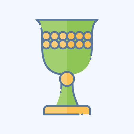 Icon Chalice. related to Celtic symbol. doodle style. simple design editable. simple illustrationのイラスト素材