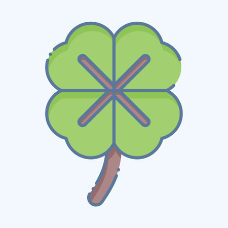 Icon Clover. related to Celtic symbol. doodle style. simple design editable. simple illustrationのイラスト素材