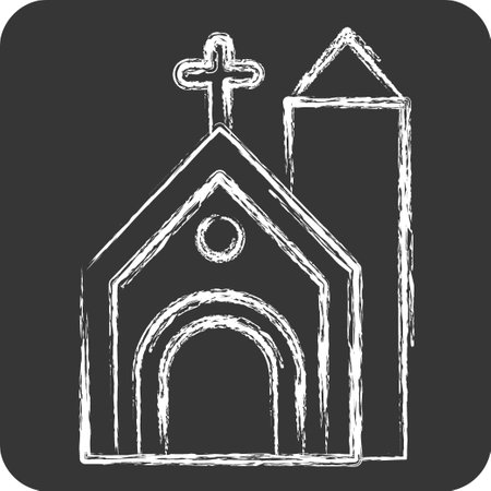 Icon Church. related to Celtic symbol. chalk Style. simple design editable. simple illustrationのイラスト素材