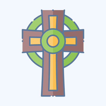 Icon Cross. related to Celtic symbol. doodle style. simple design editable. simple illustrationのイラスト素材