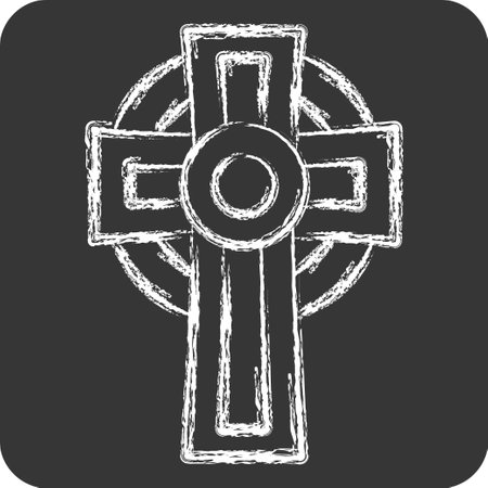Icon Cross. related to Celtic symbol. chalk Style. simple design editable. simple illustrationのイラスト素材