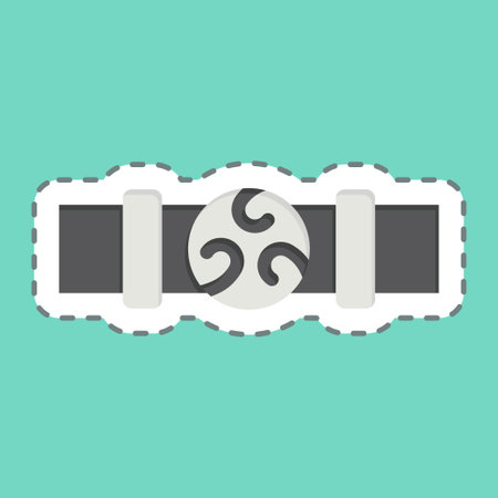 Sticker line cut Belt. related to Celtic symbol. simple design editable. simple illustrationのイラスト素材