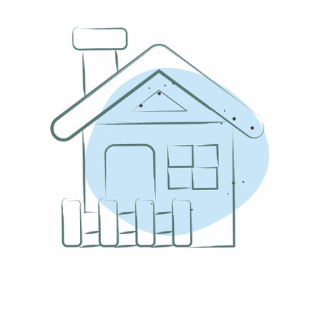 Icon Cabin. related to Accommodations symbol. Color Spot Style. simple design editable. simple illustrationのイラスト素材
