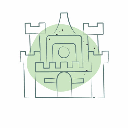 Icon Castle. related to Accommodations symbol. Color Spot Style. simple design editable. simple illustrationのイラスト素材