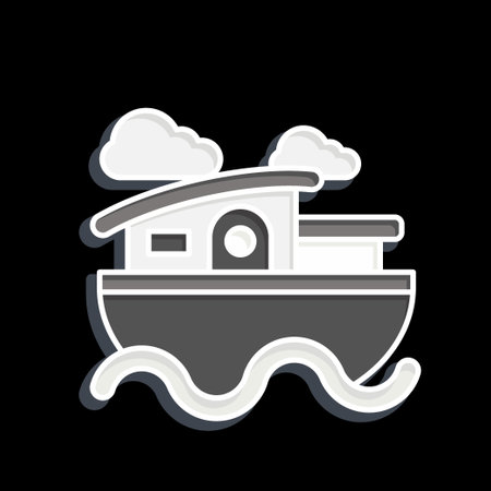 Icon House Boat. related to Accommodations symbol. glossy style. simple design editable. simple illustrationのイラスト素材
