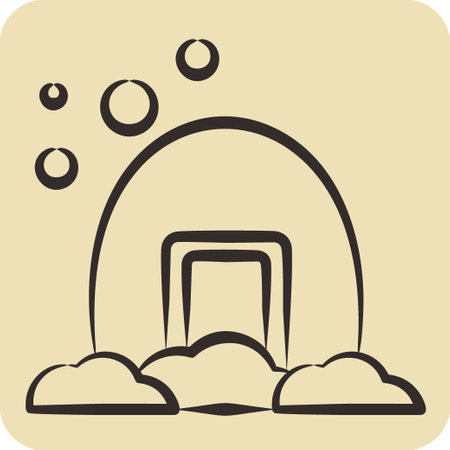Icon Igloo. related to Accommodations symbol. hand drawn style. simple design editable. simple illustrationのイラスト素材