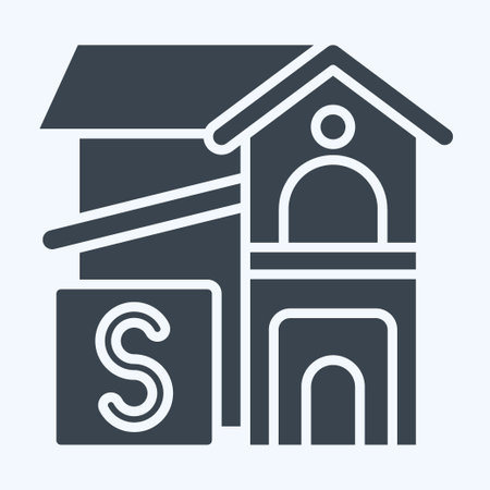 Icon Rent Room. related to Accommodations symbol. glyph style. simple design editable. simple illustrationのイラスト素材