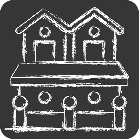 Icon Town House 2. related to Accommodations symbol. chalk Style. simple design editable. simple illustrationのイラスト素材