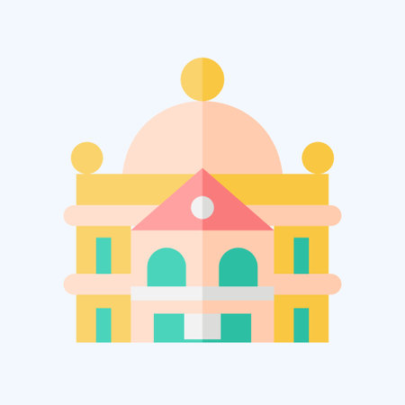 Icon Stately Home. related to Accommodations symbol. flat style. simple design editable. simple illustrationのイラスト素材