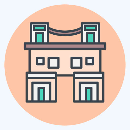 Icon Town Home. related to Accommodations symbol. color mate style. simple design editable. simple illustrationのイラスト素材