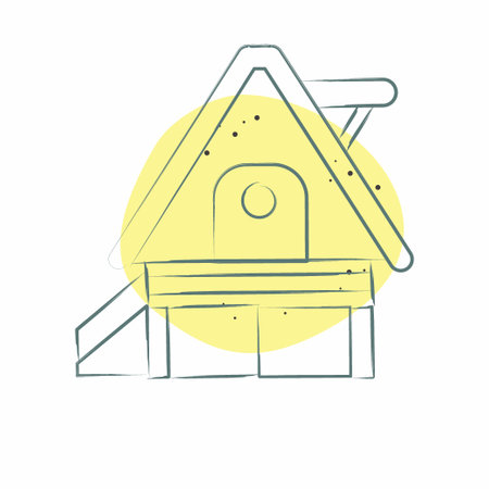 Icon Vacation Home. related to Accommodations symbol. Color Spot Style. simple design editable. simple illustrationのイラスト素材