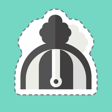 Sticker line cut Camping Ground Parking. related to Accommodations symbol. simple design editable. simple illustrationのイラスト素材