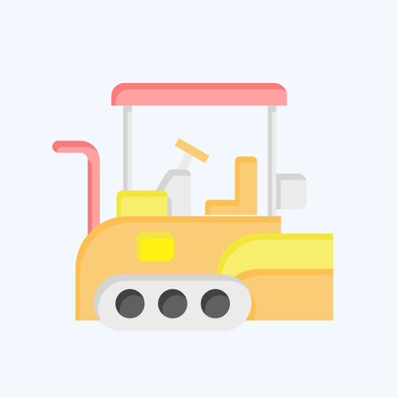 Icon Asphalt Paver. related to Construction Vehicles symbol. flat style. simple design editable. simple illustrationのイラスト素材