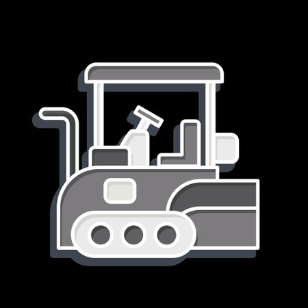 Icon Asphalt Paver. related to Construction Vehicles symbol. glossy style. simple design editable. simple illustrationのイラスト素材