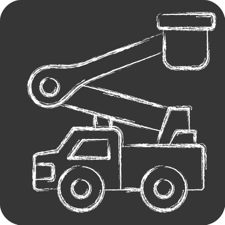Icon Bucket Truck. related to Construction Vehicles symbol. chalk Style. simple design editable. simple illustrationのイラスト素材
