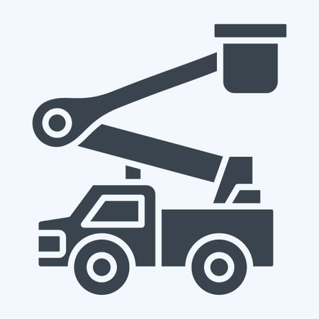 Icon Bucket Truck. related to Construction Vehicles symbol. glyph style. simple design editable. simple illustrationのイラスト素材
