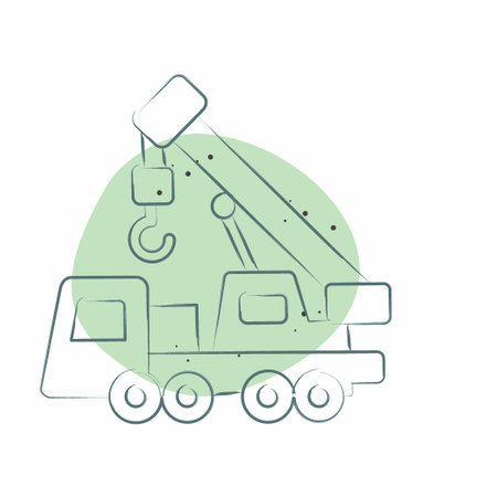 Icon Crane. related to Construction Vehicles symbol. Color Spot Style. simple design editable. simple illustrationのイラスト素材