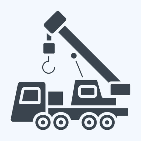 Icon Crane. related to Construction Vehicles symbol. glyph style. simple design editable. simple illustrationのイラスト素材