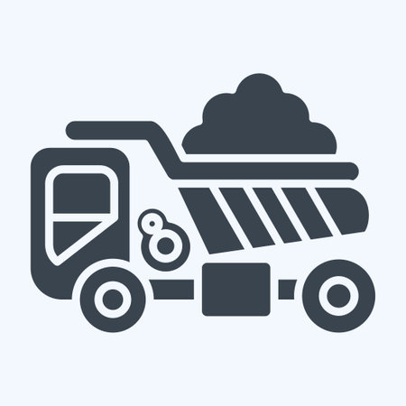 Icon Dump Truck. related to Construction Vehicles symbol. glyph style. simple design editable. simple illustrationのイラスト素材