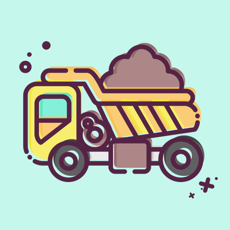 Icon Dump Truck. related to Construction Vehicles symbol. MBE style. simple design editable. simple illustrationのイラスト素材