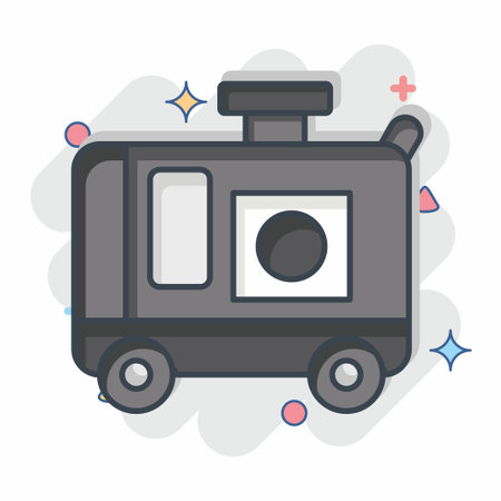 Icon Generator. related to Construction Vehicles symbol. comic style. simple design editable. simple illustrationのイラスト素材