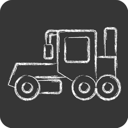 Icon Grader. related to Construction Vehicles symbol. chalk Style. simple design editable. simple illustrationのイラスト素材