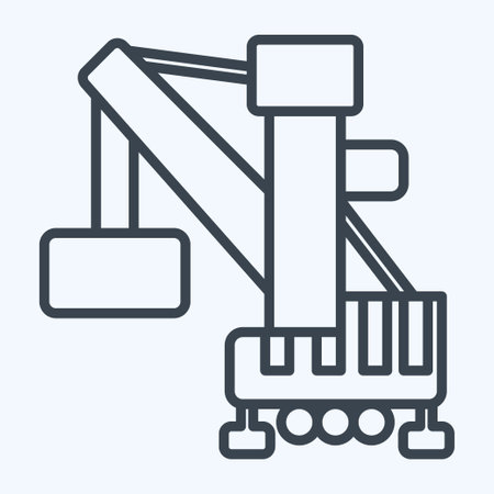 Icon Harbor Crane. related to Construction Vehicles symbol. line style. simple design editable. simple illustrationのイラスト素材