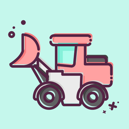 Icon Loader Truck. related to Construction Vehicles symbol. MBE style. simple design editable. simple illustrationのイラスト素材