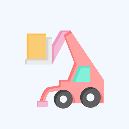 Icon Telehandler. related to Construction Vehicles symbol. flat style. simple design editable. simple illustrationのイラスト素材