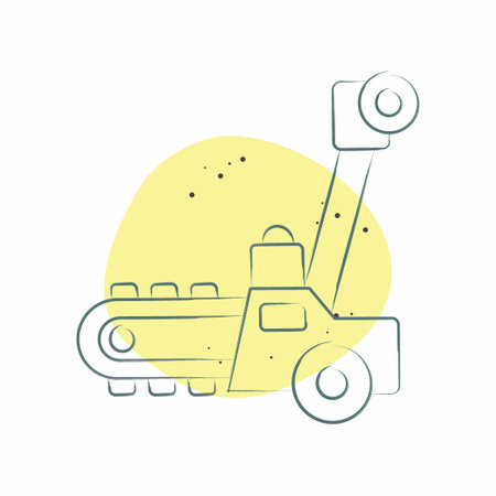 Icon Trencher. related to Construction Vehicles symbol. Color Spot Style. simple design editable. simple illustrationのイラスト素材