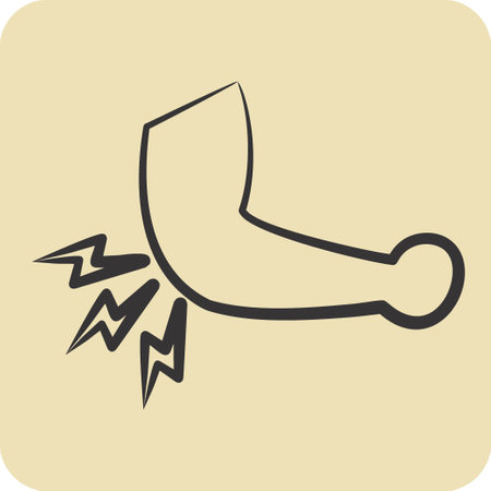Icon Elbow. related to Orthopedic symbol. hand drawn style. simple design editable. simple illustrationのイラスト素材