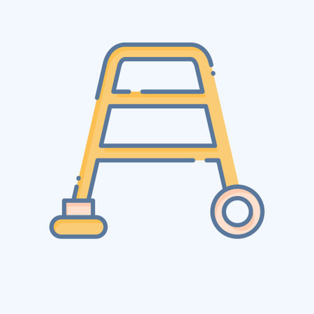 Icon Walker. related to Orthopedic symbol. doodle style. simple design editable. simple illustrationのイラスト素材