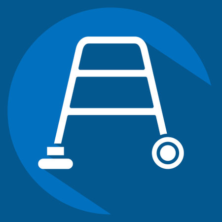 Icon Walker. related to Orthopedic symbol. long shadow style. simple design editable. simple illustrationのイラスト素材