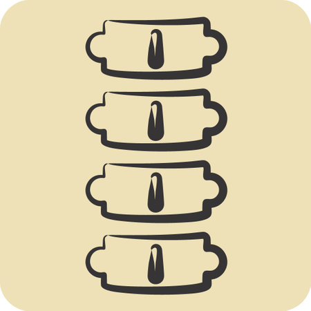 Icon Spine. related to Orthopedic symbol. hand drawn style. simple design editable. simple illustrationのイラスト素材