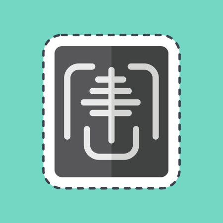 Sticker line cut X Ray. related to Orthopedic symbol. simple design editable. simple illustrationのイラスト素材
