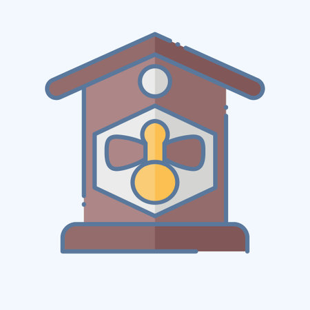 Icon Apiary. related to Agriculture symbol. doodle style. simple design editable. simple illustrationのイラスト素材