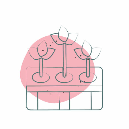 Icon Hydroponic Gardening. related to Agriculture symbol. Color Spot Style. simple design editable. simple illustrationのイラスト素材