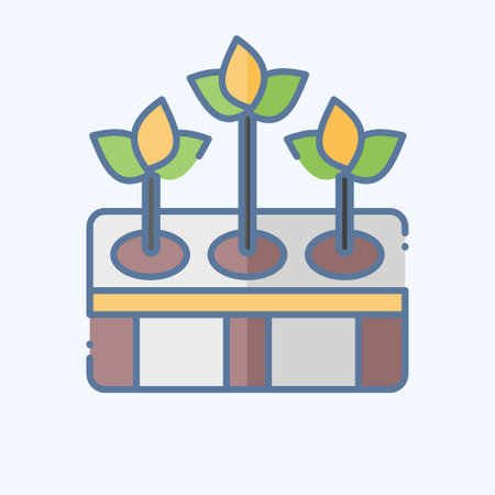Icon Hydroponic Gardening. related to Agriculture symbol. doodle style. simple design editable. simple illustrationのイラスト素材