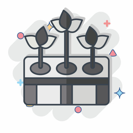 Icon Hydroponic Gardening. related to Agriculture symbol. comic style. simple design editable. simple illustrationのイラスト素材