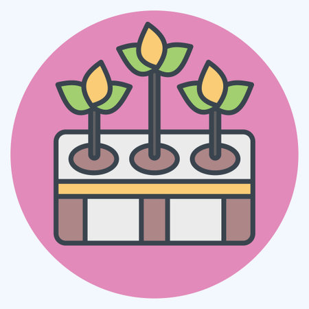 Icon Hydroponic Gardening. related to Agriculture symbol. color mate style. simple design editable. simple illustrationのイラスト素材