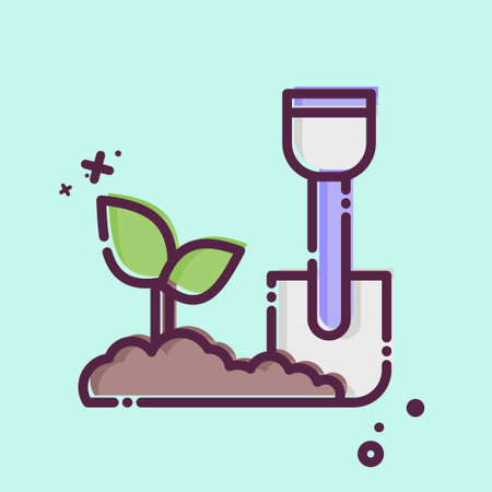 Icon Shovels. related to Agriculture symbol. MBE style. simple design editable. simple illustrationのイラスト素材