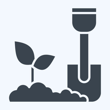 Icon Shovels. related to Agriculture symbol. glyph style. simple design editable. simple illustrationのイラスト素材