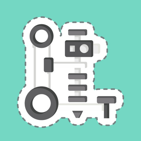 Sticker line cut Digger. related to Agriculture symbol. simple design editable. simple illustrationのイラスト素材